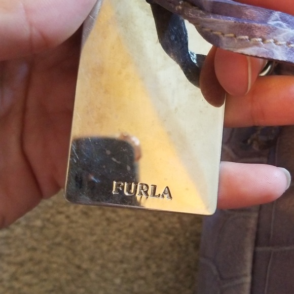 Furla Elisabeth embossed alligator leather satchel - Picture 2 of 8